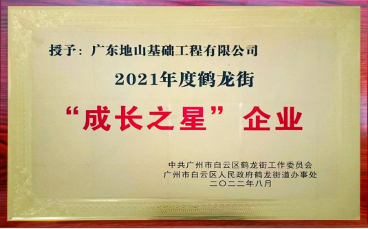 荣获2021年度鹤龙街“经济发展贡献奖”及“成长之星企业”称号